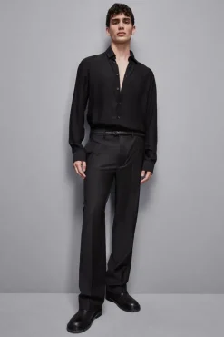 Camicia jacquard in twill di viscosa