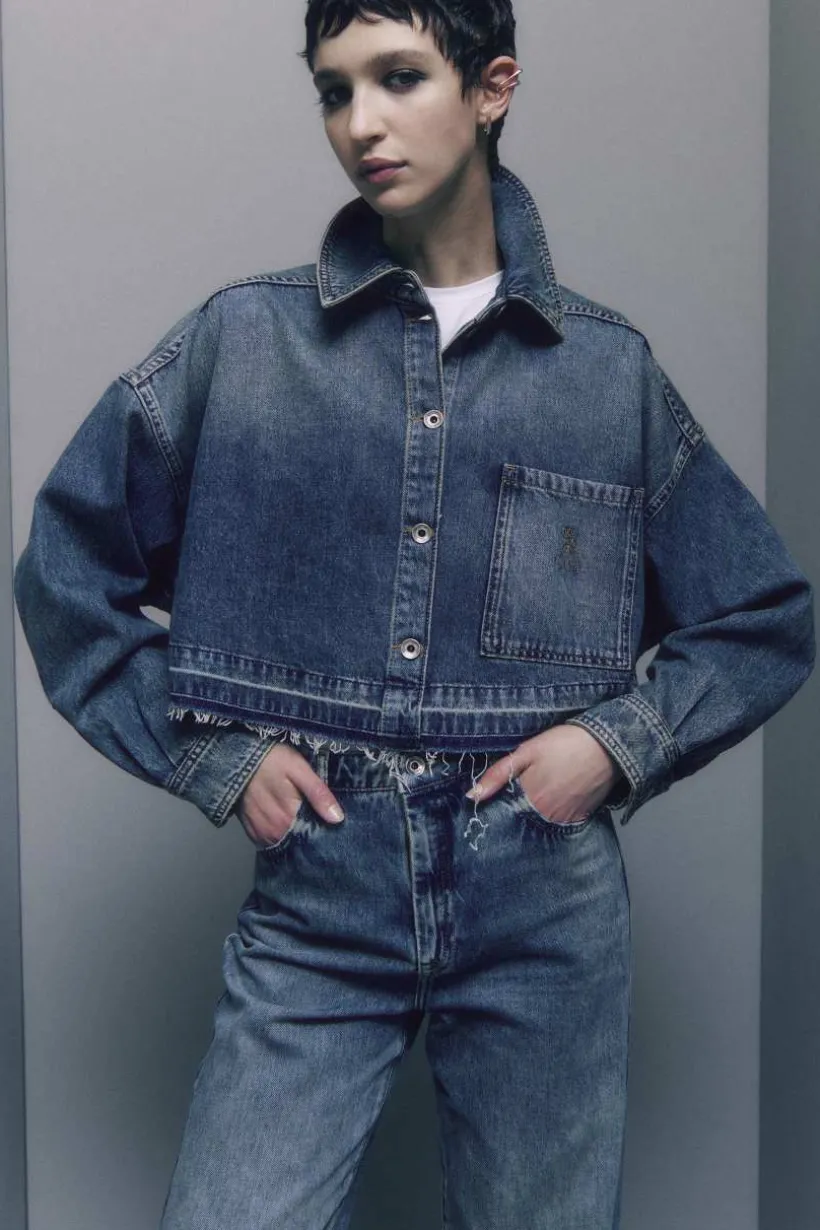 Camicia maniche lunghe in jeans blu