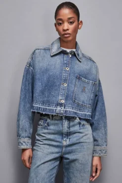 Camicia maniche lunghe in jeans blu