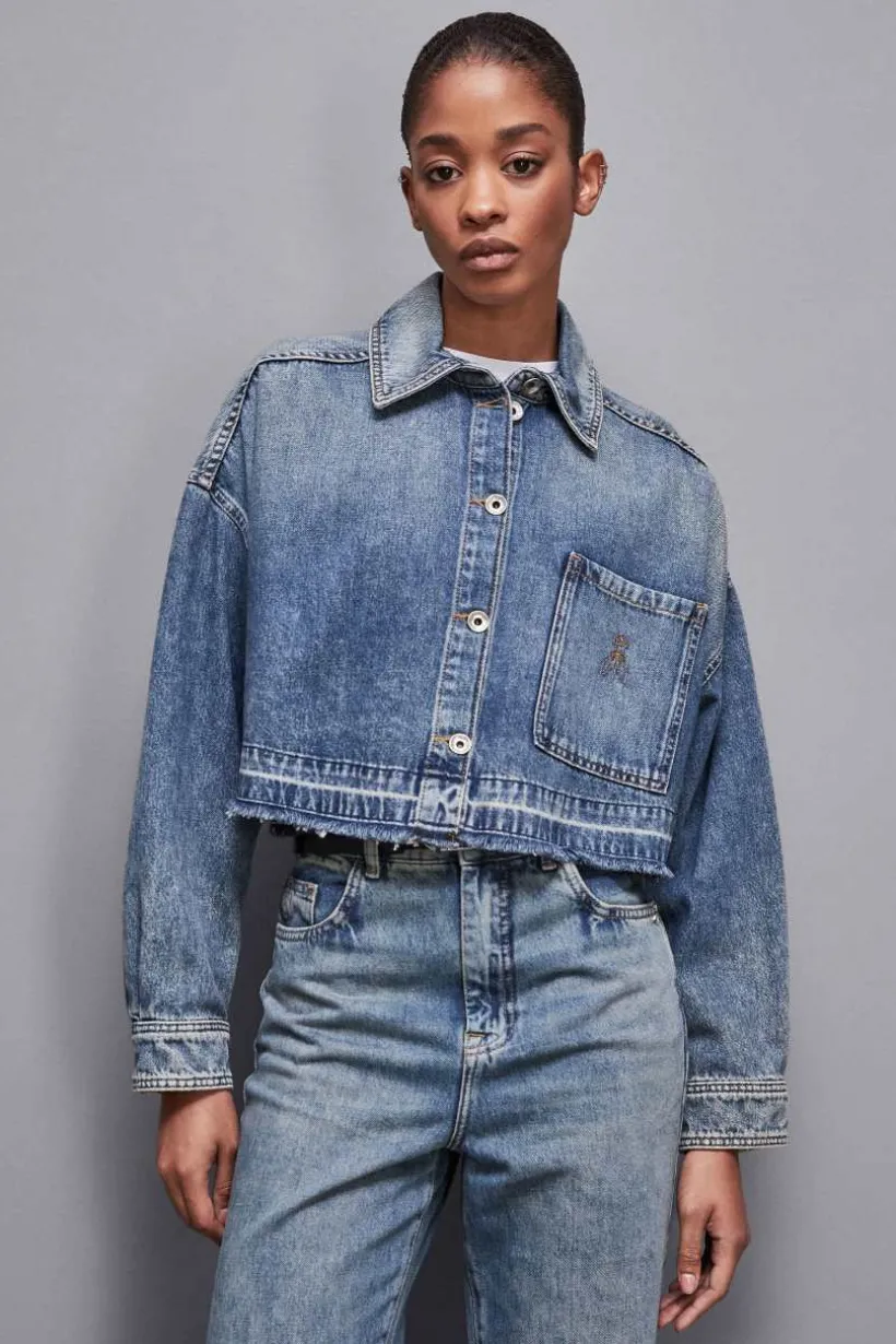 Camicia maniche lunghe in jeans blu