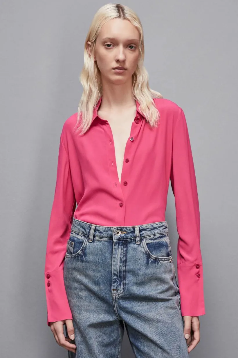 Camicia maniche lunghe in crepe Essential