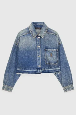 Camicia maniche lunghe in jeans blu