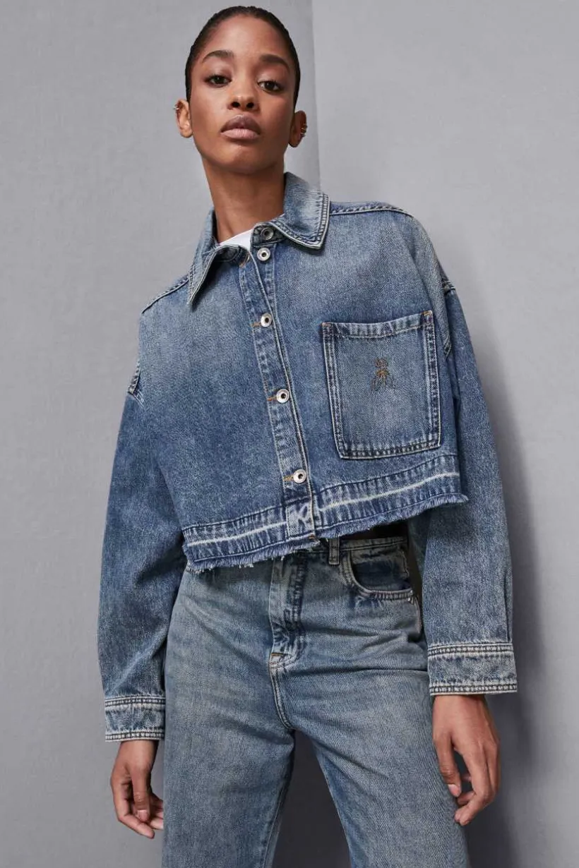 Camicia maniche lunghe in jeans blu