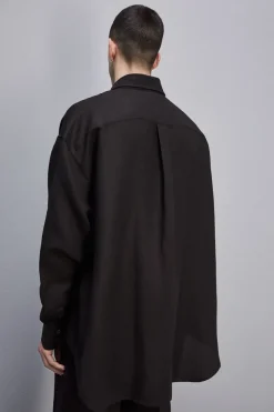 Camicia oversize in lino e viscosa