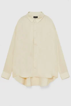 Camicia oversize in lino e viscosa