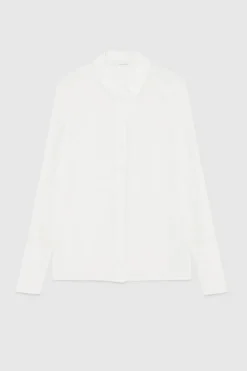 Camicia regular fit in crepe di seta