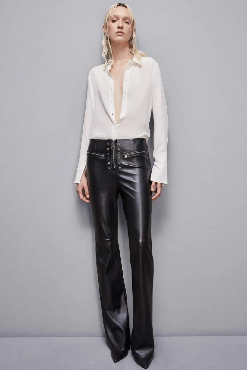 Camicia regular fit in crepe di seta
