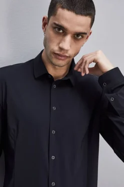 Camicia slim fit in jersey