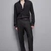 Camicia tinta unita In twill di viscosa