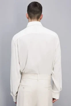 Camicia tinta unita In twill di viscosa