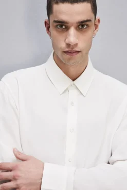 Camicia tinta unita In twill di viscosa