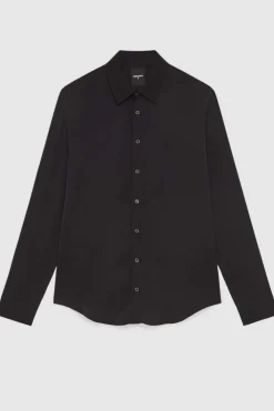 Camicia tinta unita In twill di viscosa