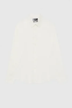 Camicia tinta unita In twill di viscosa