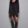 Cappotto collo alto in panno "Essential"