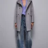 Cappotto collo alto in panno "Essential"