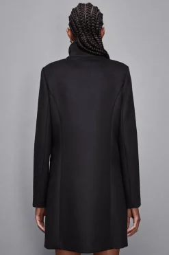 Cappotto collo alto in panno