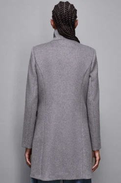 Cappotto collo alto in panno