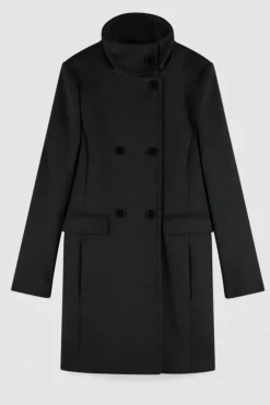 Cappotto collo alto in panno