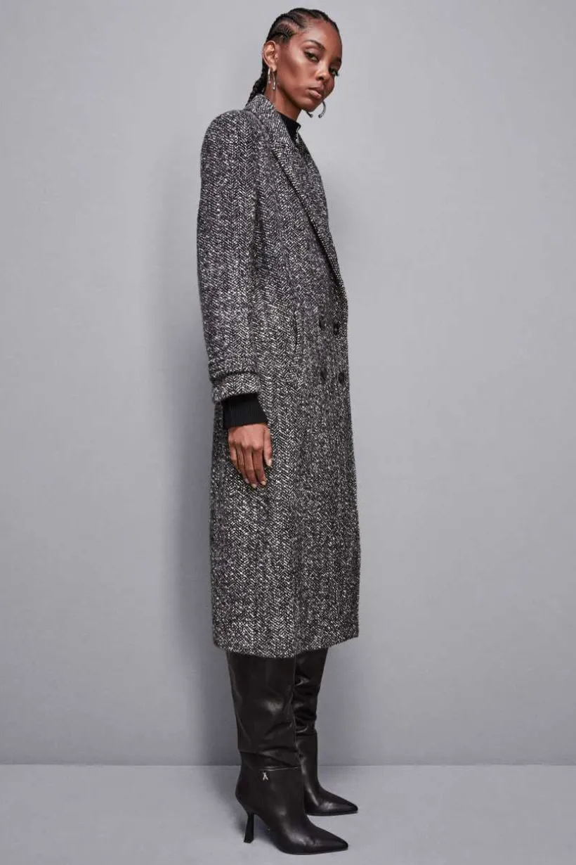Cappotto con cintura in panno