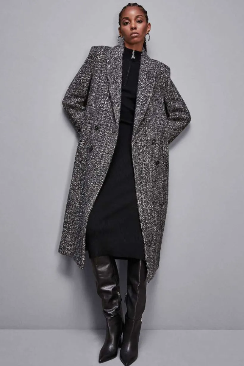 Cappotto con cintura in panno