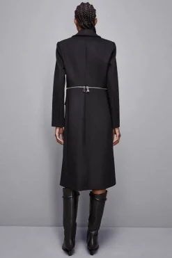 Cappotto con maxi-zip in vita
