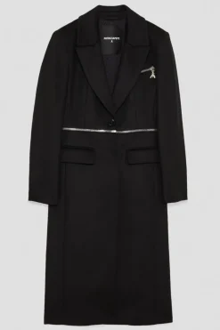 Cappotto con maxi-zip in vita