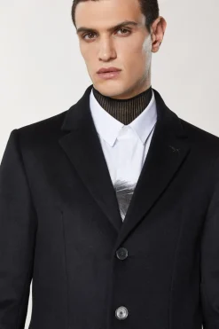 Cappotto foderato in misto lana