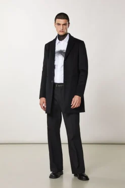 Cappotto foderato in misto lana