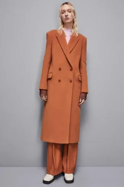 Cappotto lungo doppio petto in panno