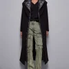 Cappotto lungo in panno di lana