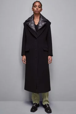 Cappotto lungo in panno di lana