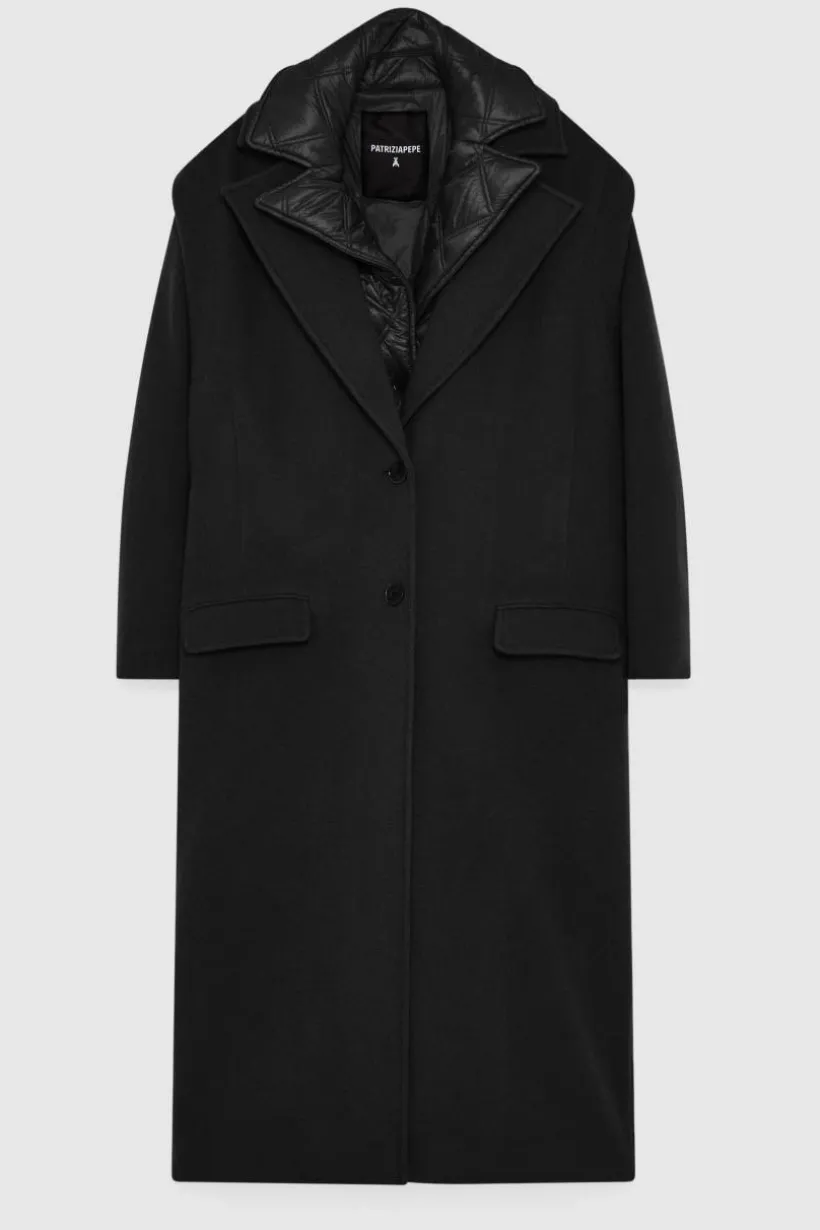 Cappotto lungo in panno di lana