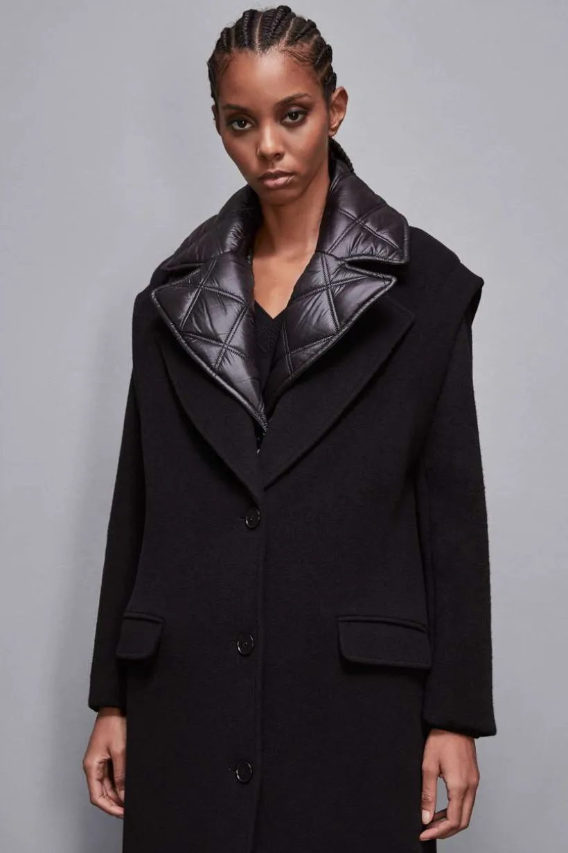 Cappotto lungo in panno di lana