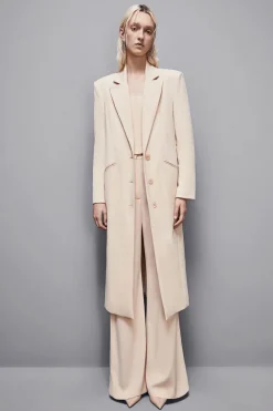 Cappotto lungo in viscosa stretch