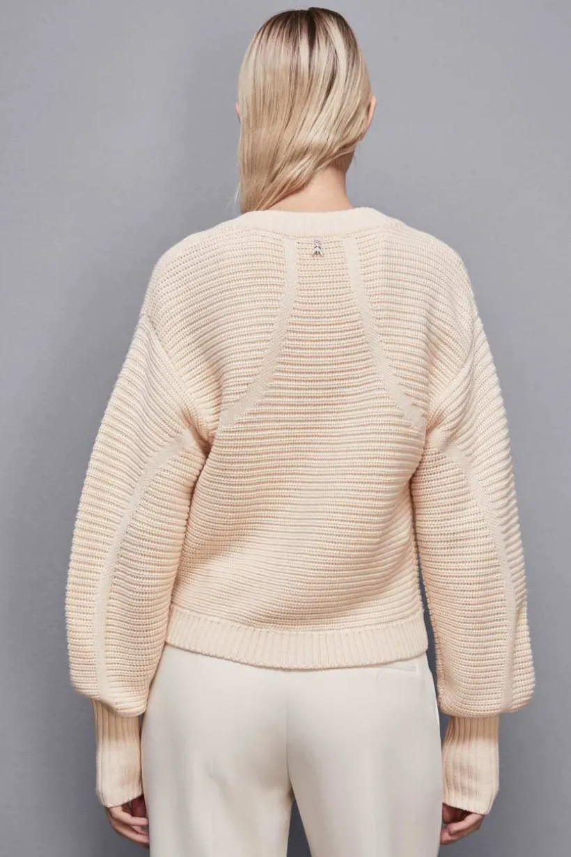 Cardigan a coste in lana