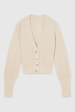 Cardigan a coste in lana