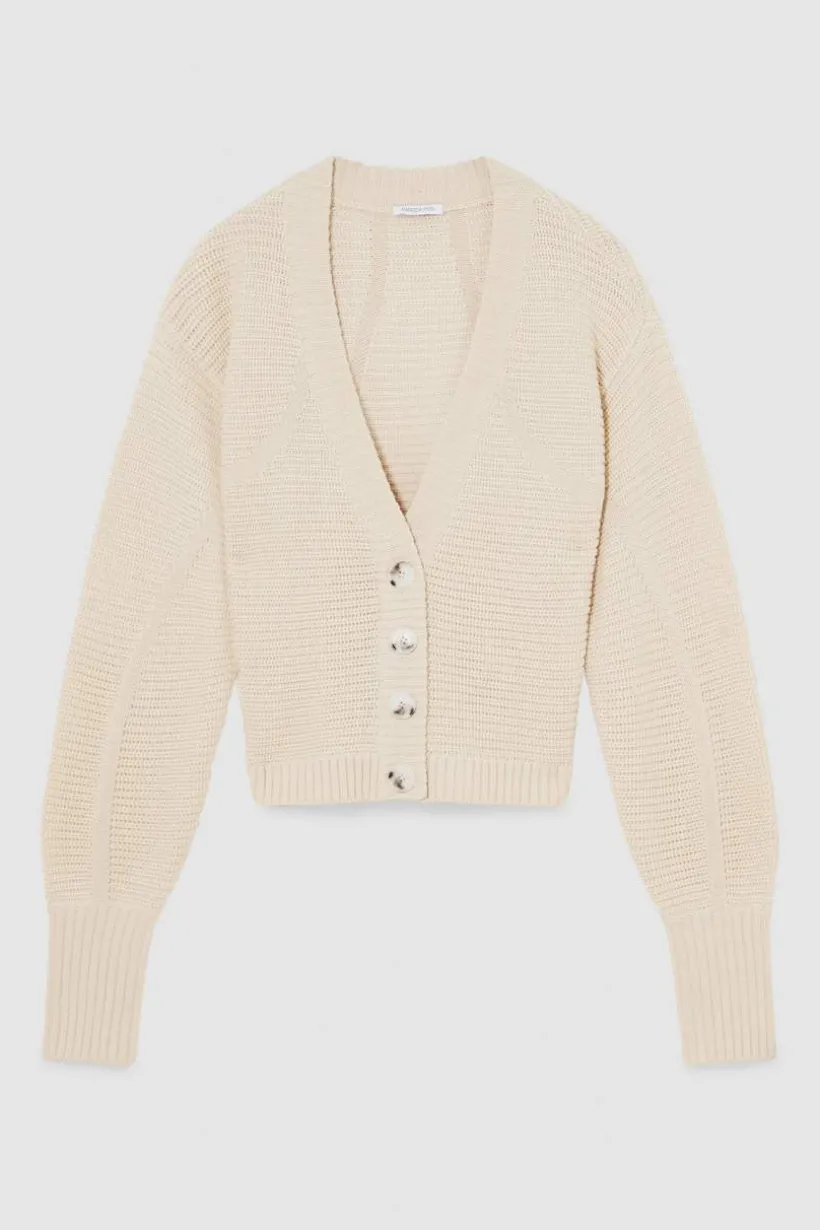 Cardigan a coste in lana