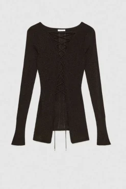 Cardigan a costine in lurex Essential