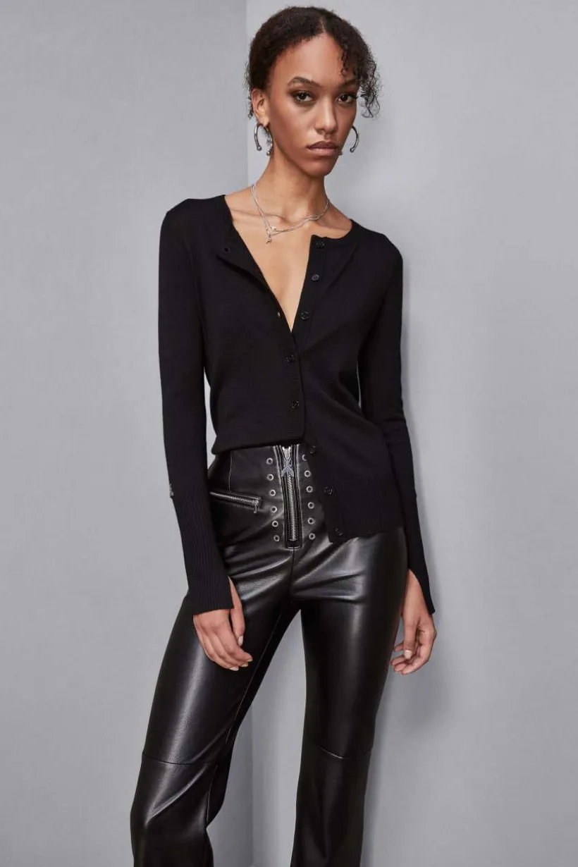 Cardigan scollo rotondo in lana