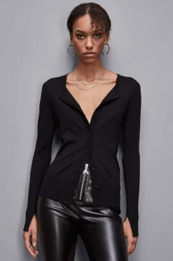 Cardigan scollo rotondo in lana
