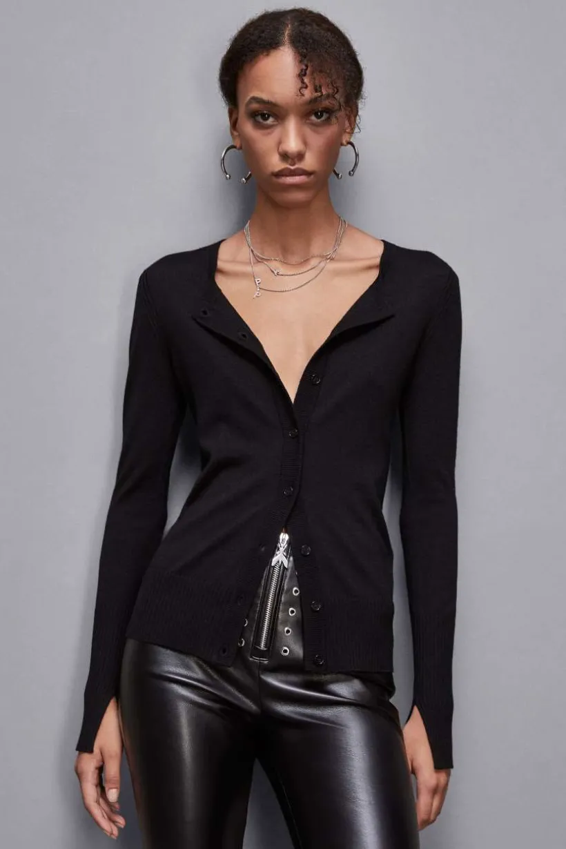 Cardigan scollo rotondo in lana