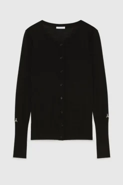 Cardigan scollo rotondo in lana