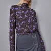 Casacca con stampa floreale in viscosa