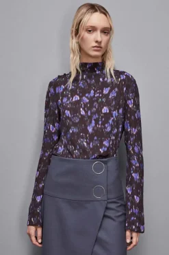 Casacca con stampa floreale in viscosa