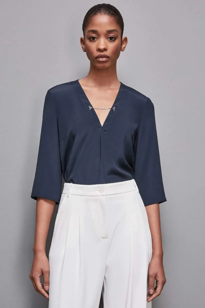 Casacca regular fit in misto seta