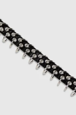 Choker con borchie in nikel e pelle