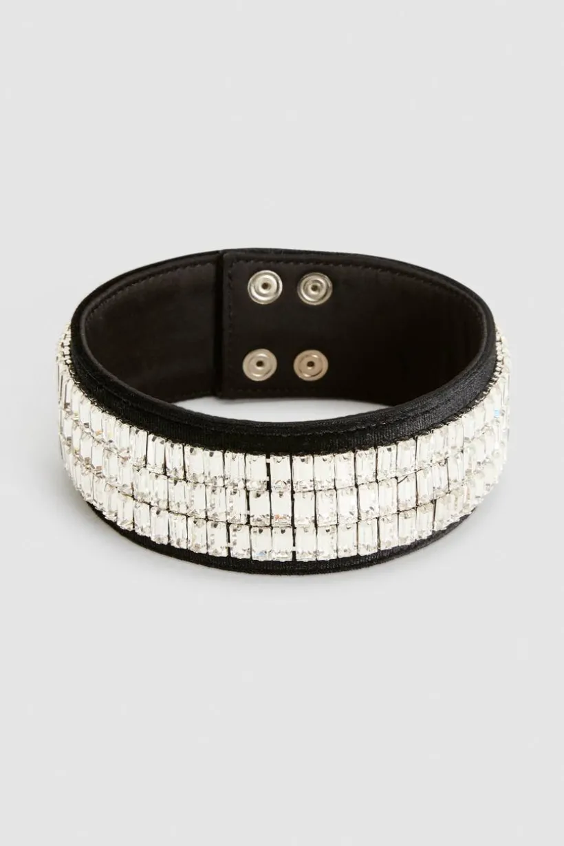 Choker con strass rettangolari