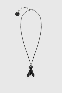 Collana in ottone e vetro con strass