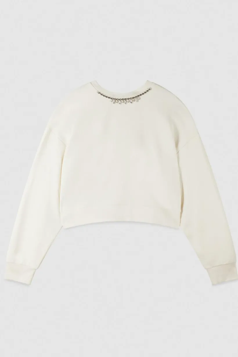Felpa morbida con strass