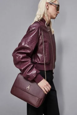 Fly Borsa a spalla in pelle con catena